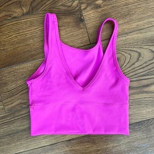 Sonic pink lululemon power pivet tank.